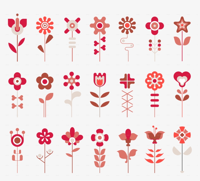 Flower Collection Bw - Vector Graphics, transparent png download