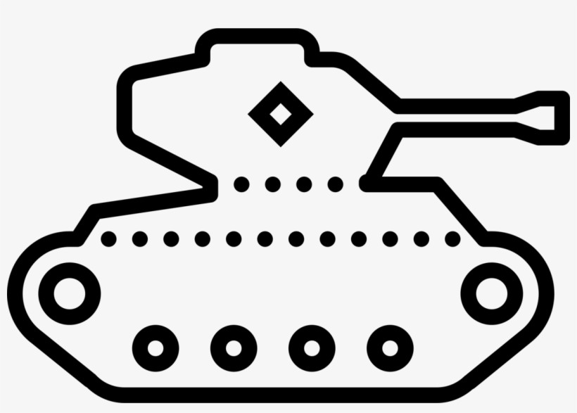 Tank Gun Computer Icons T-shirt Artillery Game - Line Art, transparent png download