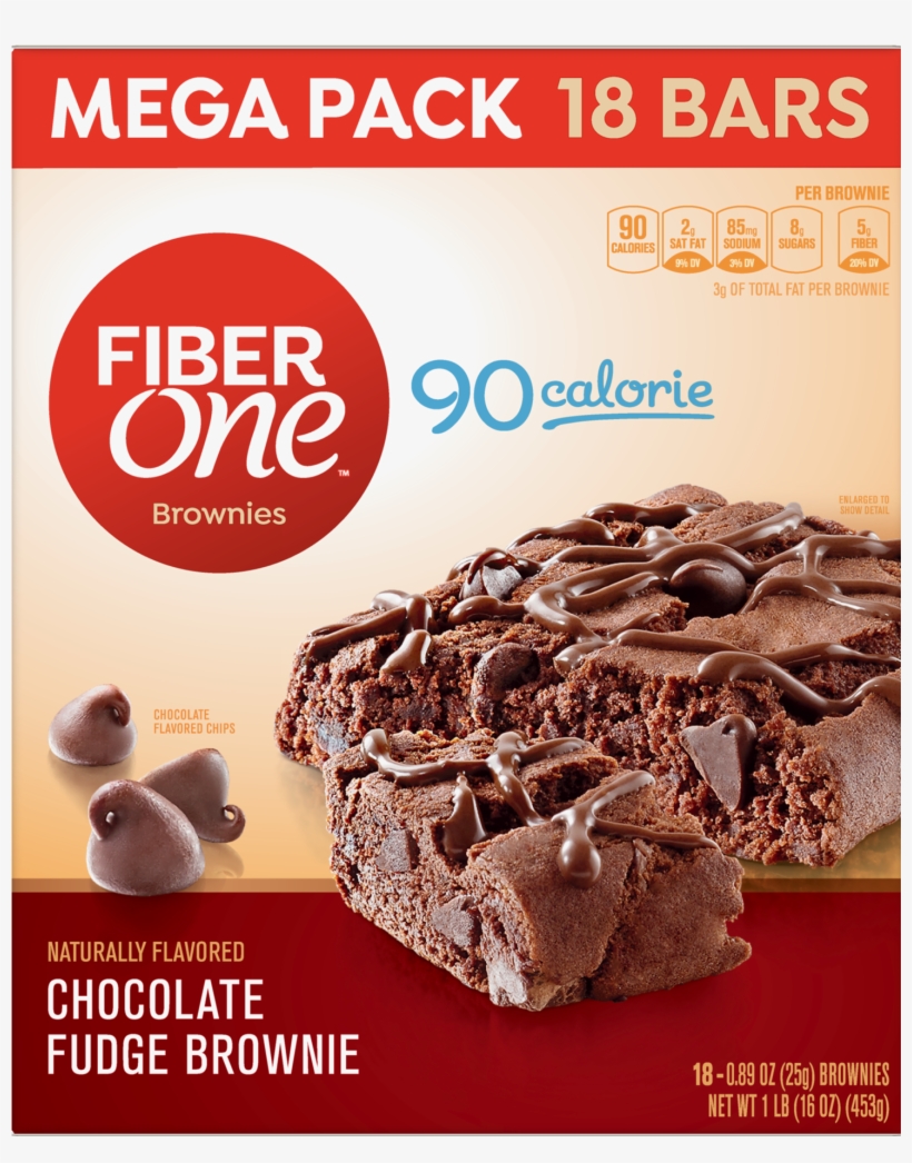 Fiber One 90 Calorie Chocolate Fudge Brownie Mega Pack - Fiber One Brownie, transparent png download