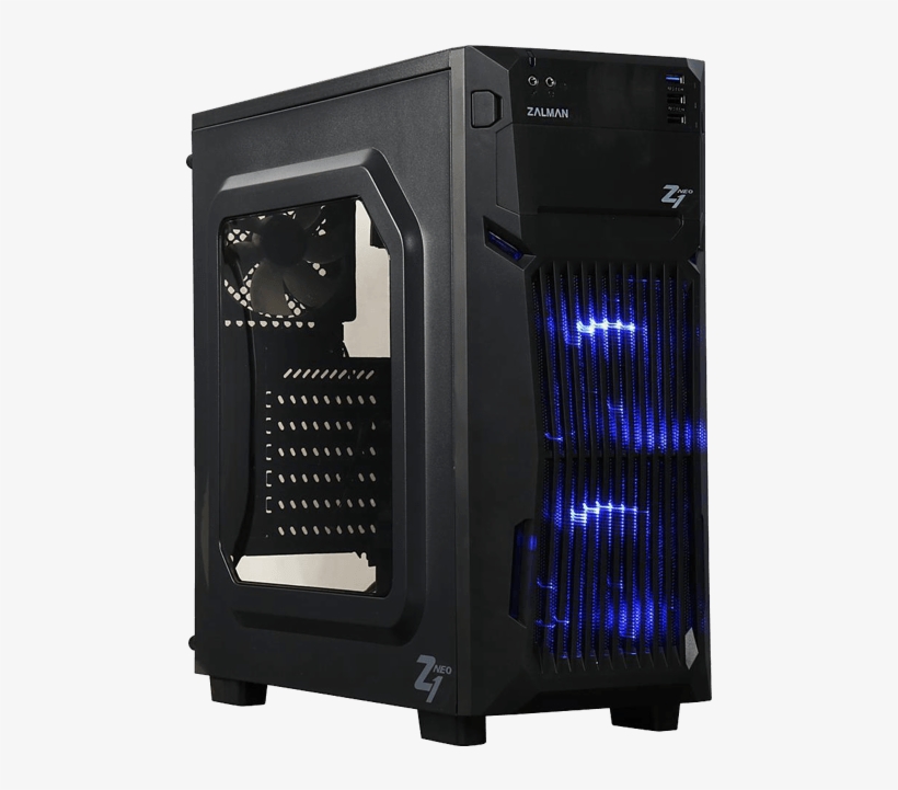 Z1 Neo W/ Window, No Psu, Atx, Black, Mid Tower Case - Computer Case, transparent png download