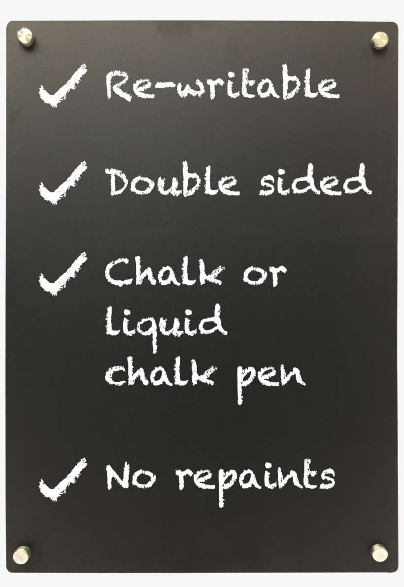 Double Sided Hpl Chalkboard Panels With Wall Stand-offs - Ink, transparent png download