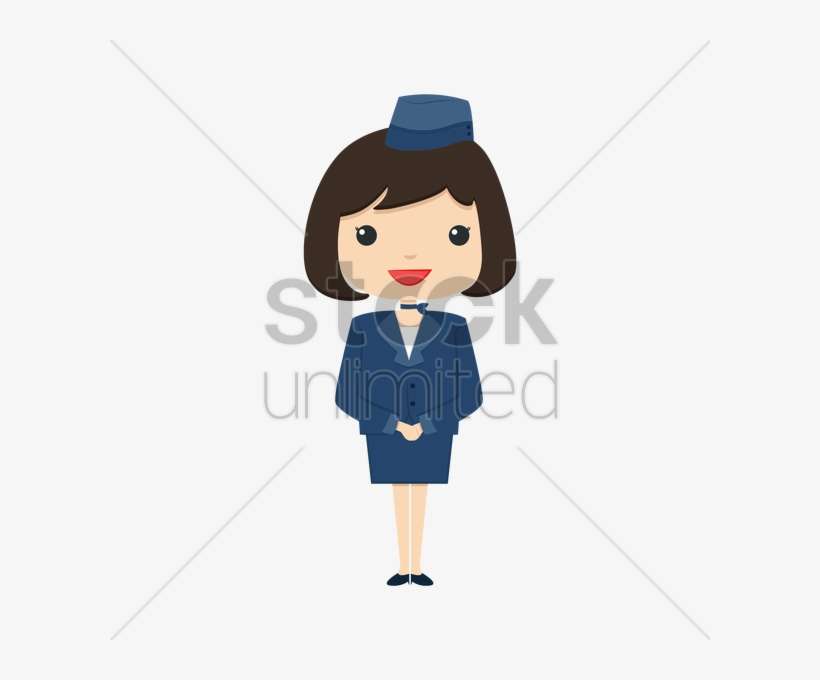 Air Hostess Standing V矢量图形 - Design, transparent png download