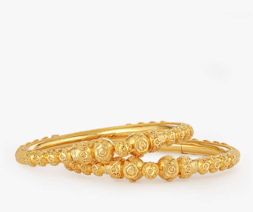 22ct Gold Jali Kada Bangles - Golden Bangles For Bride, transparent png download