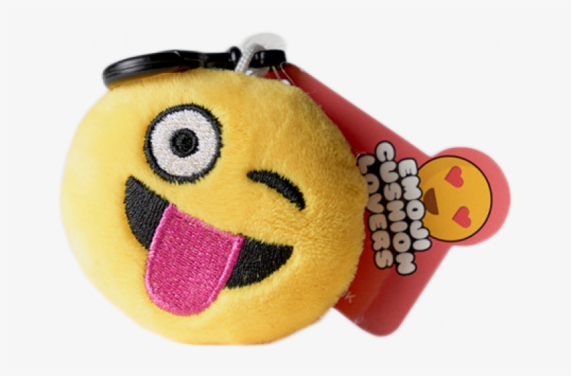 Emoji Keyring - Tongue Wink - Stuffed Toy, transparent png download