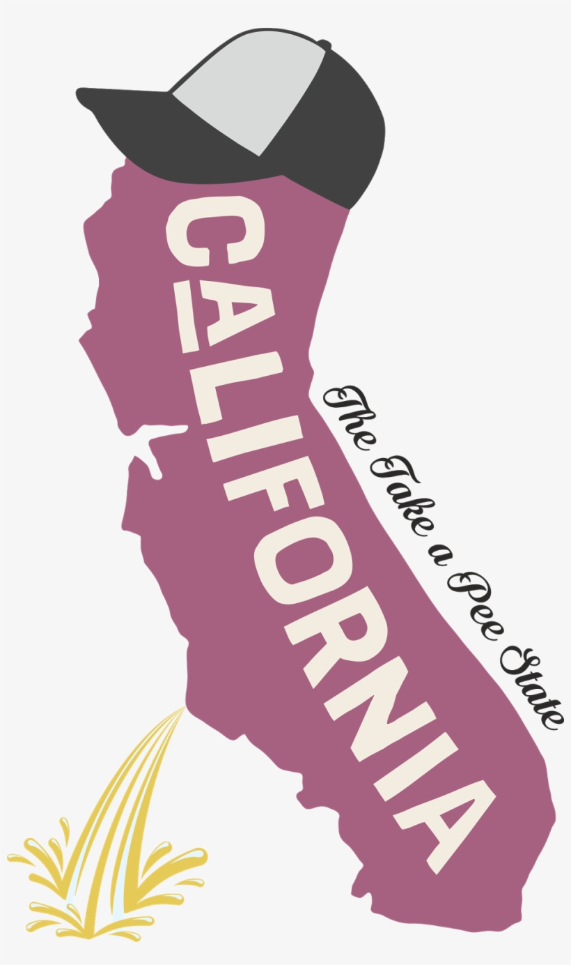 A Funny Outline Map Of California - Poster, transparent png download
