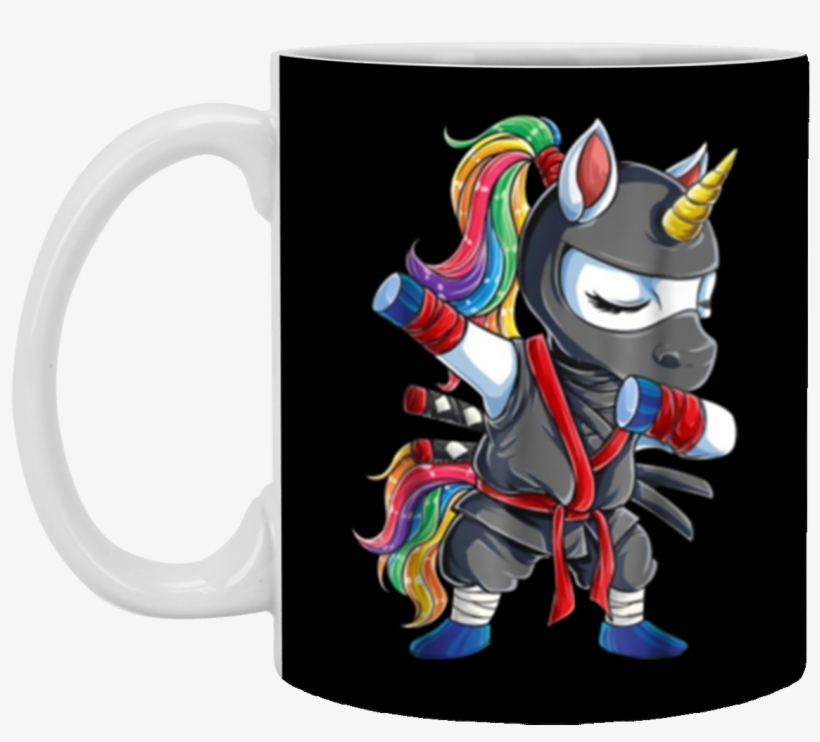 Dabbing Ninja Unicorn Girls Rainbow Martial Arts Tee - Dabbing Unicorn Ninja, transparent png download