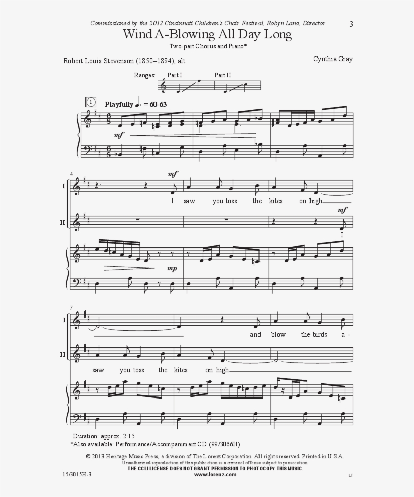 Wind A-blowing All Day Long Thumbnail - Crown Him With Many Crowns Satb, transparent png download