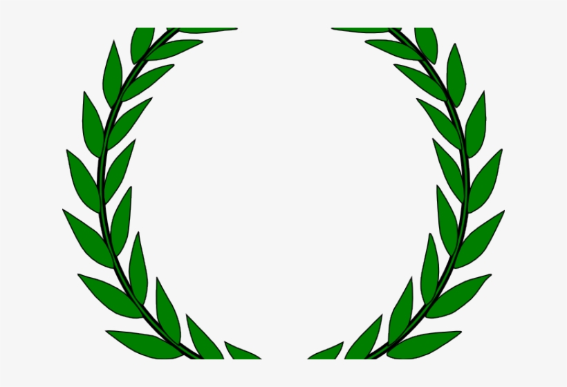 Green Leaves Clipart Border Design Png - Laurel Wreath, transparent png download