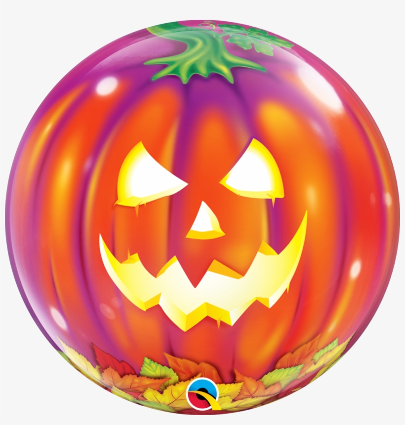 Qualatex 22" Single Bubble Balloon -jack O' Lantern - Pumpkin Bubble Balloon, transparent png download