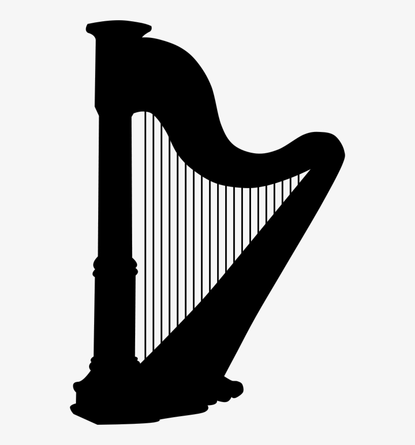 Free Eighth Note Free French Horn Free Harp - Harp Clipart, transparent png download