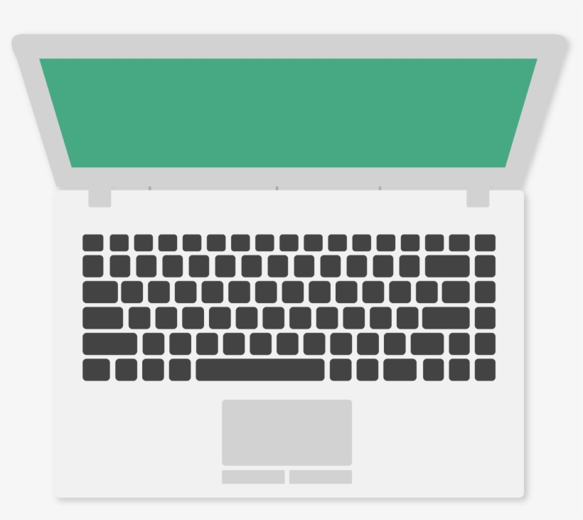 Writing The Best Research Paper - Laptop Top View Vector Png, transparent png download