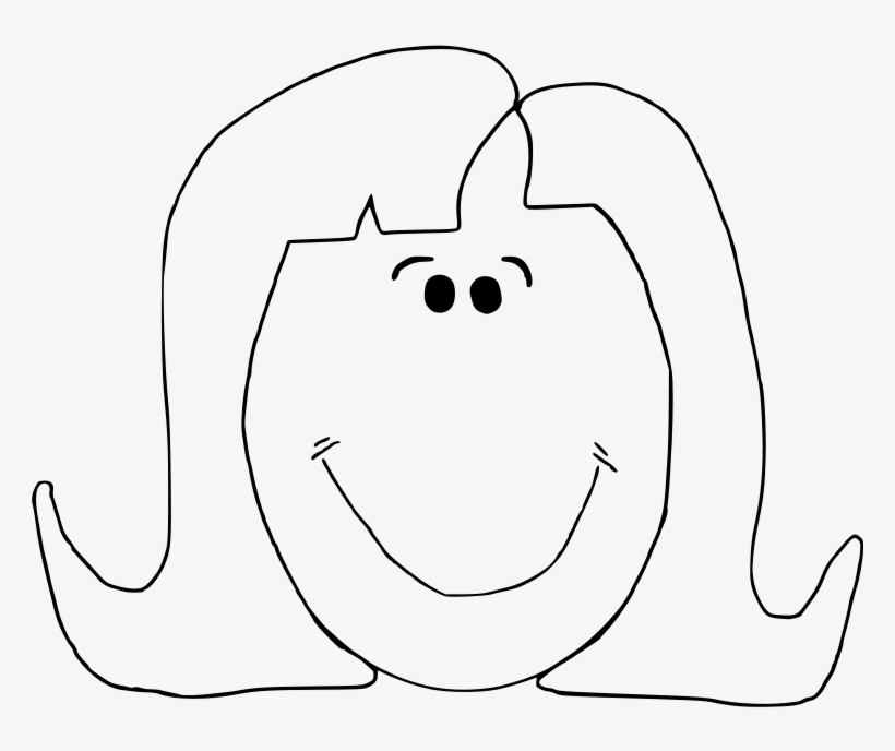 Girl Face Outline Clip Art, transparent png download