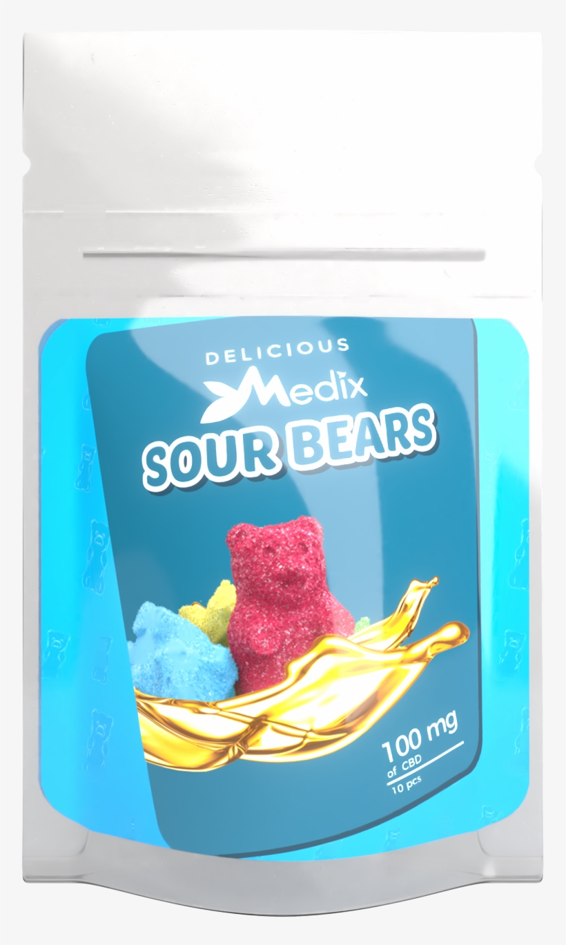 Medix Cbd Gummies Cbd Infused Sour Gummy Bears, transparent png download