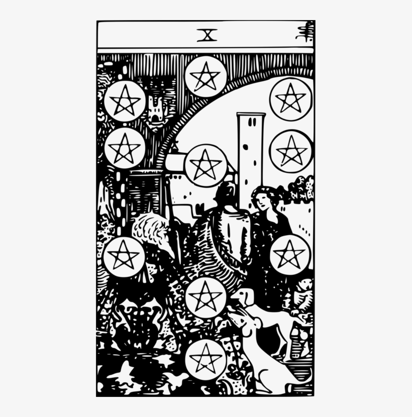 The Pictorial Key To The Tarot Rider-waite Tarot Deck - Ten Of Pentacles ความ หมาย, transparent png download