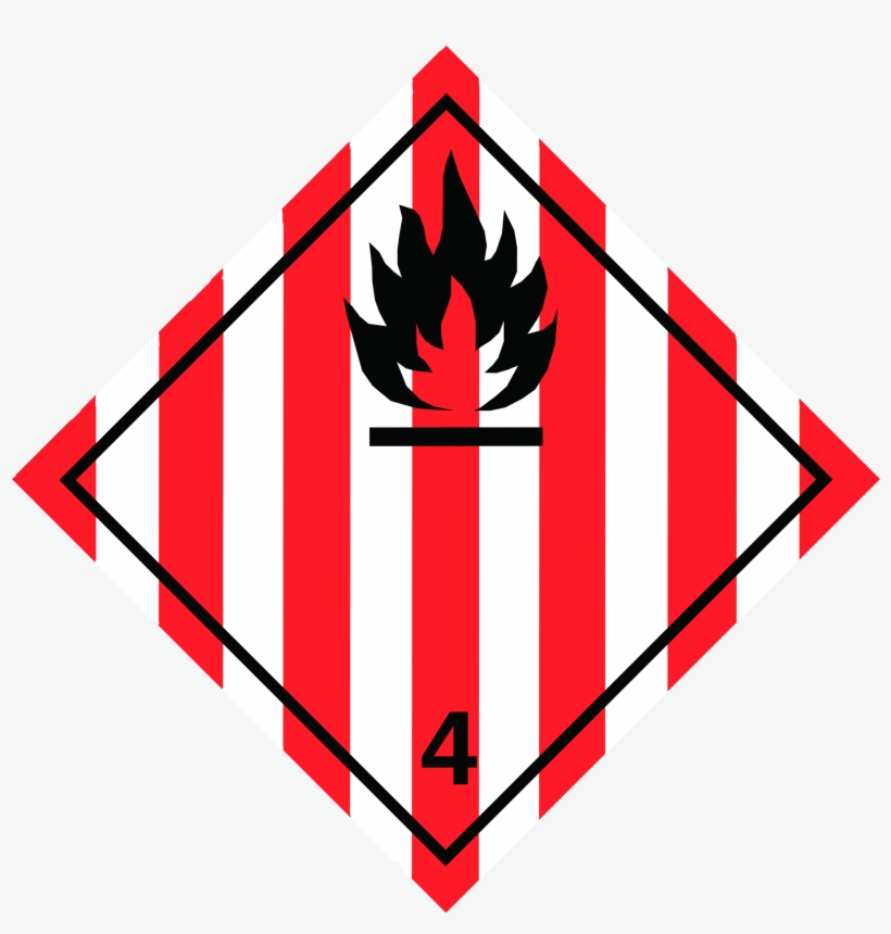 Non Flammable, Non Toxic Gases - 4.1 Flammable Solid Label, transparent png download