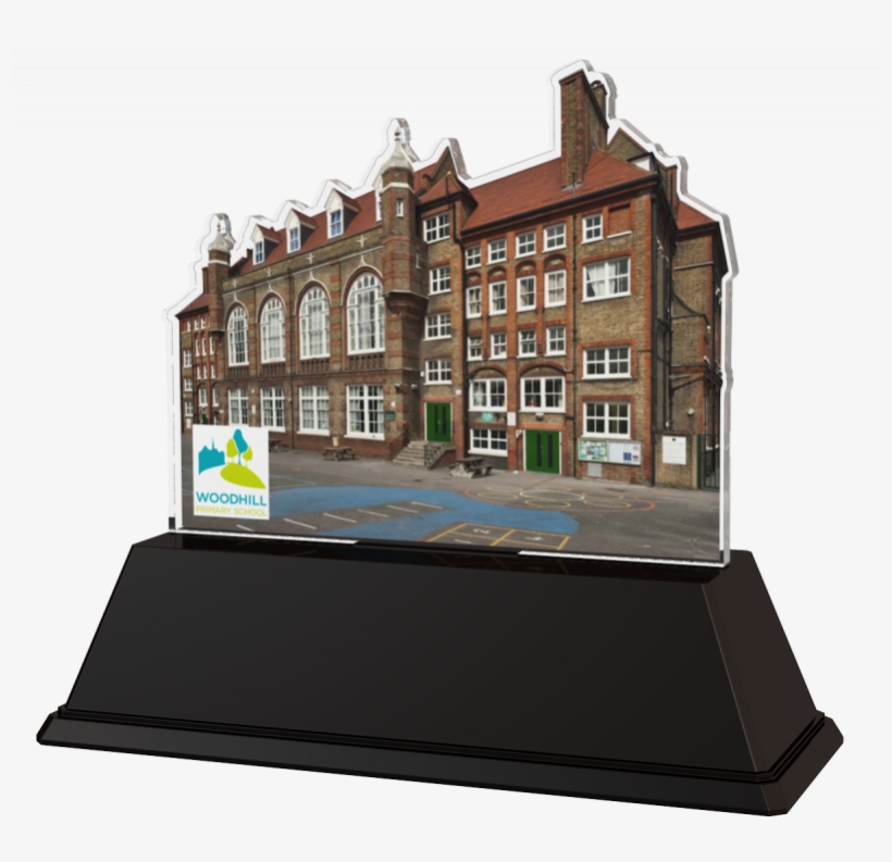 School Building Custom Acrylic Award - House, transparent png download