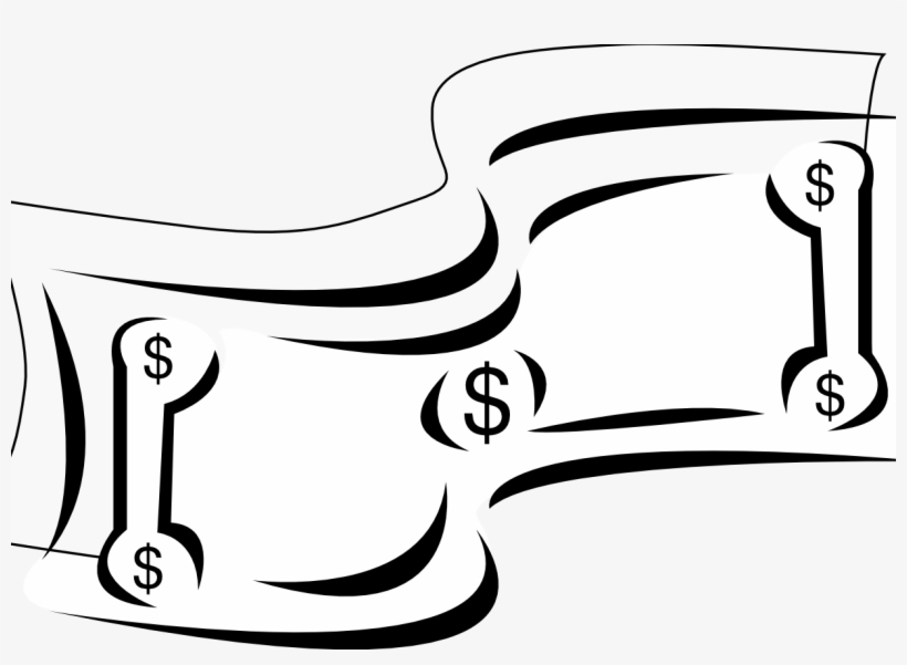 Collection Of Dollar Bill Clipart High Qualityree Hundred - Dollar Bill Clipart Black And White, transparent png download