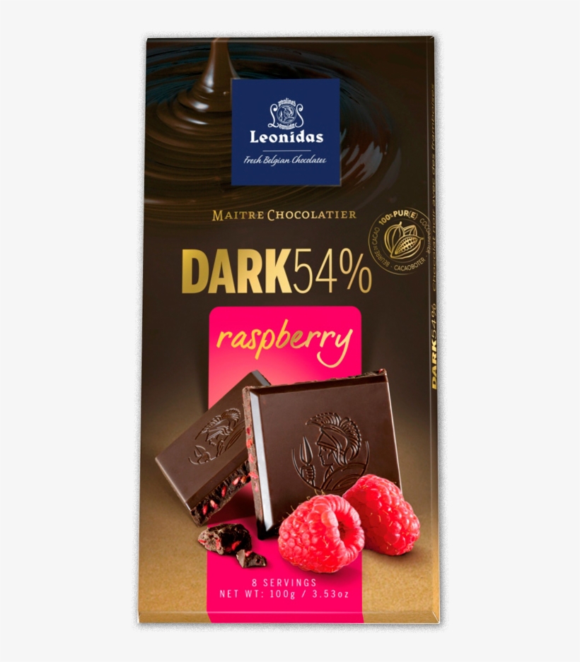 Leonidas Dark 54% Raspberry Bars - Leonidas Dark Chocolate Raspberry, transparent png download