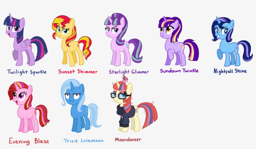 Twilight Sparkle Synonyms Trixie And Moondancer By - Starlight Sunset Trixie Moondancer Twilight, transparent png download