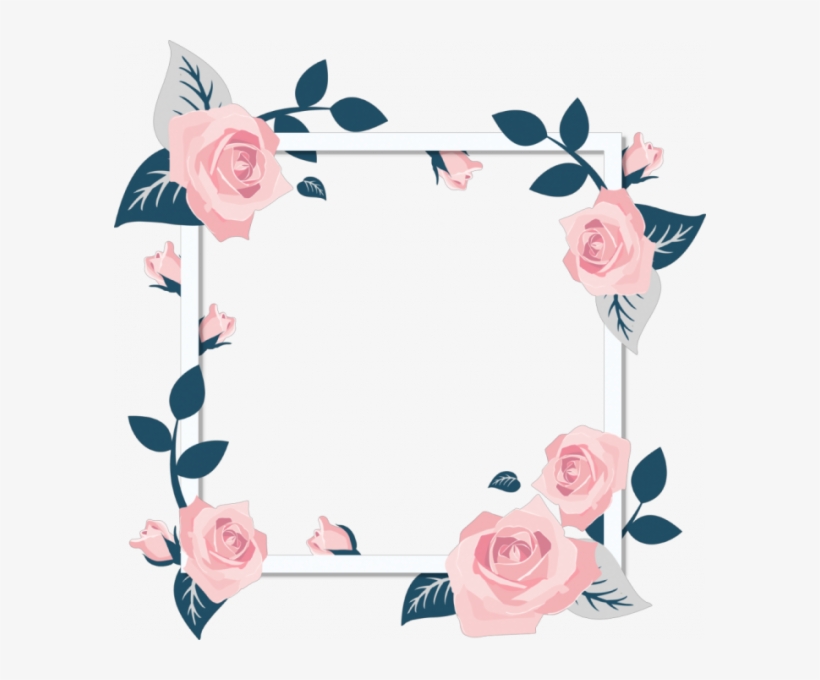 Khung Góc Hoa Hồng Stickers Png Frame Flower Flowers - Valentines Day Rose Border, transparent png download