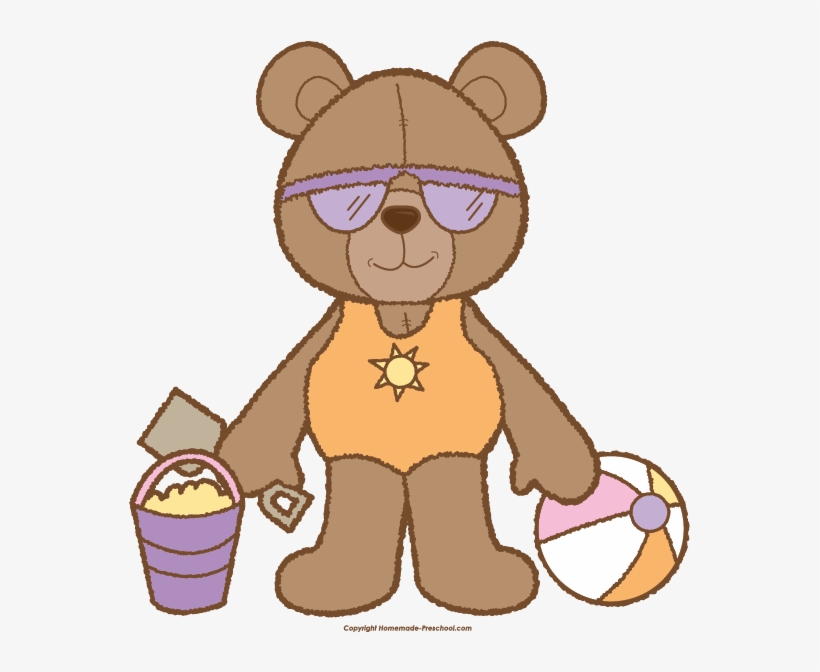 Teddy Bear Clipart Graphic Free Download - Beach Bear Clipart, transparent png download