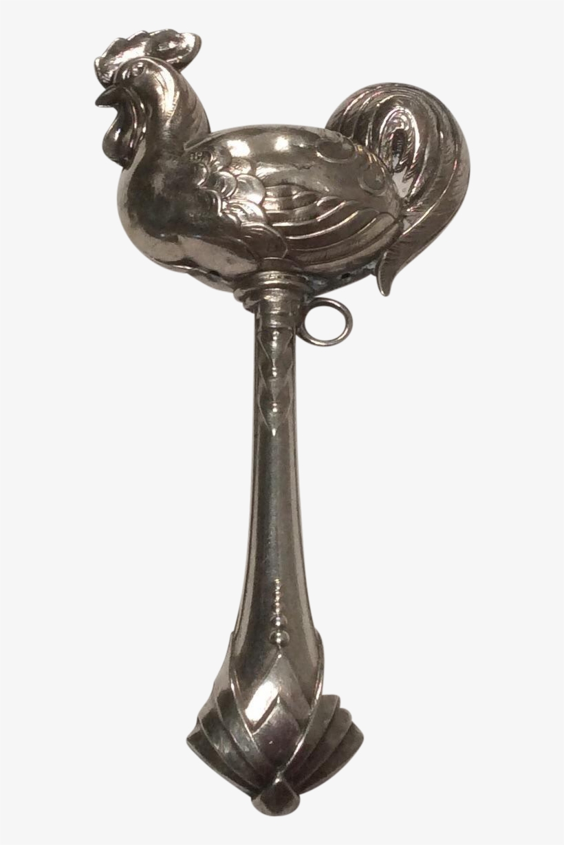 Sterling Silver Chicken Form Baby Rattle On Chairish - Antique, transparent png download