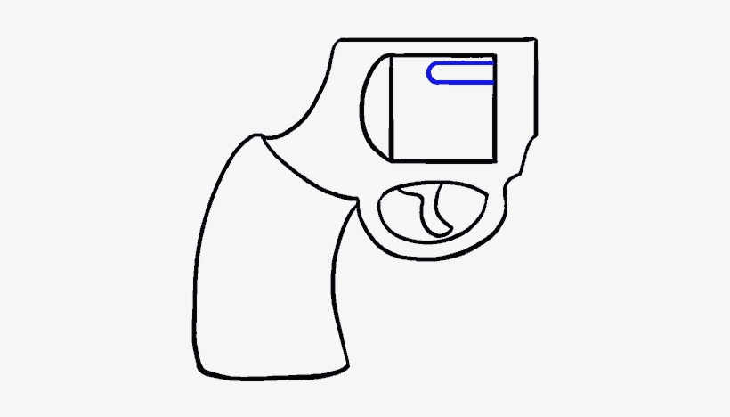 How To Draw Cartoon Revolver - Line Art, transparent png download