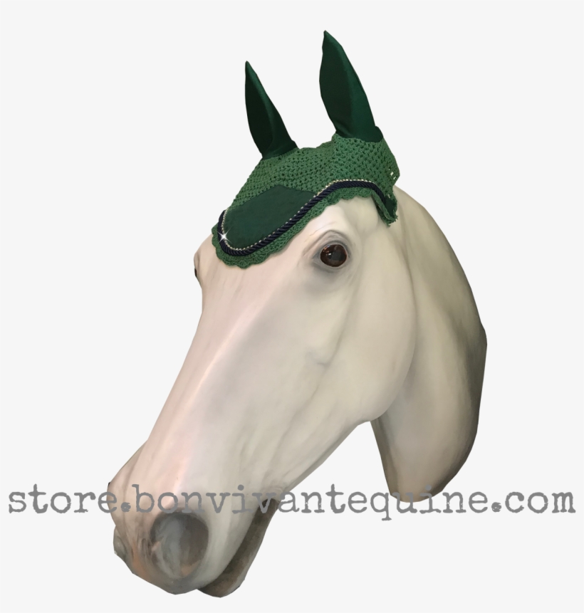 Hunter Green Bling Horse Crochet Fly Bonnets - Bonnet, transparent png download