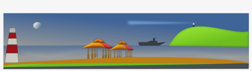 Beach Evening Lighthouse Free Vector Graphic On - Beach, transparent png download