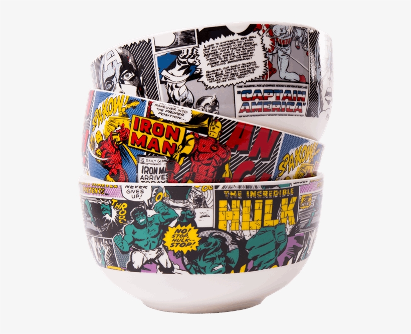 Hulk, Ironman & Captain America Ceramic Bowl Set Of - Hulk, transparent png download