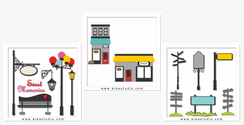 This Is A Collection Of 2d Street/ Out Door Elements, - Street Signs Cartoon 2d, transparent png download
