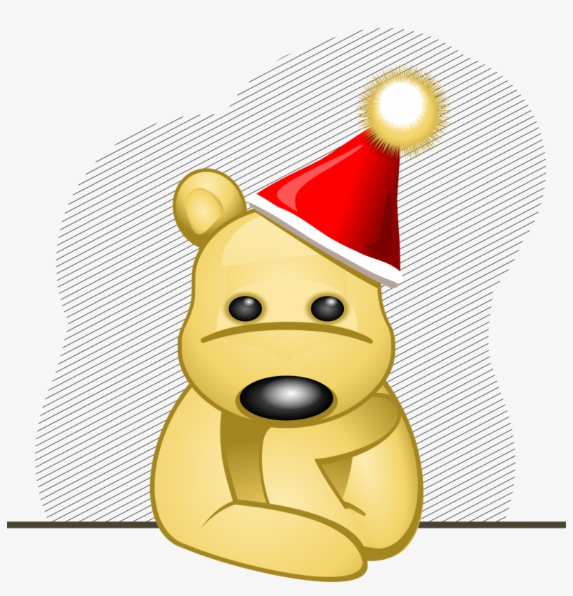Cute Bear In A Christmas Hat - Teddy Bear, transparent png download