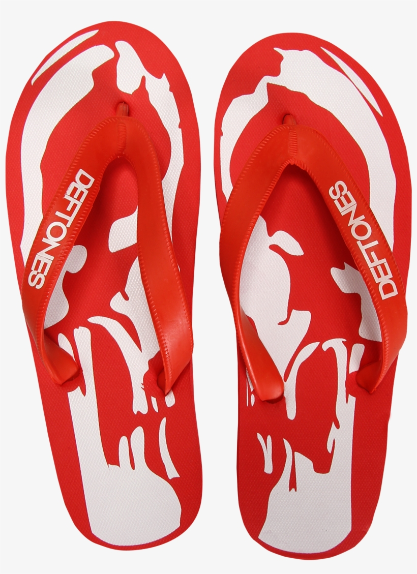 Skull Red Flip Flops $25 - Flip-flops, transparent png download