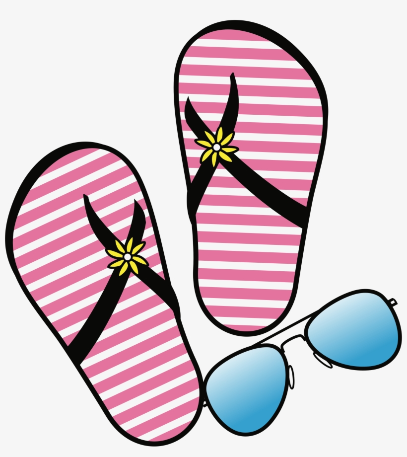 Big Image - Flip Flops And Sunglasses Clipart, transparent png download