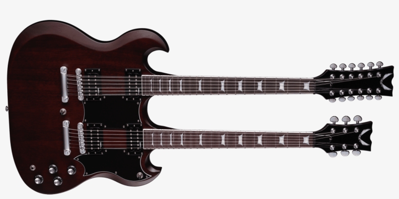 Gran Sport Double Neck Worn Brown W/c - Double Guitar, transparent png download
