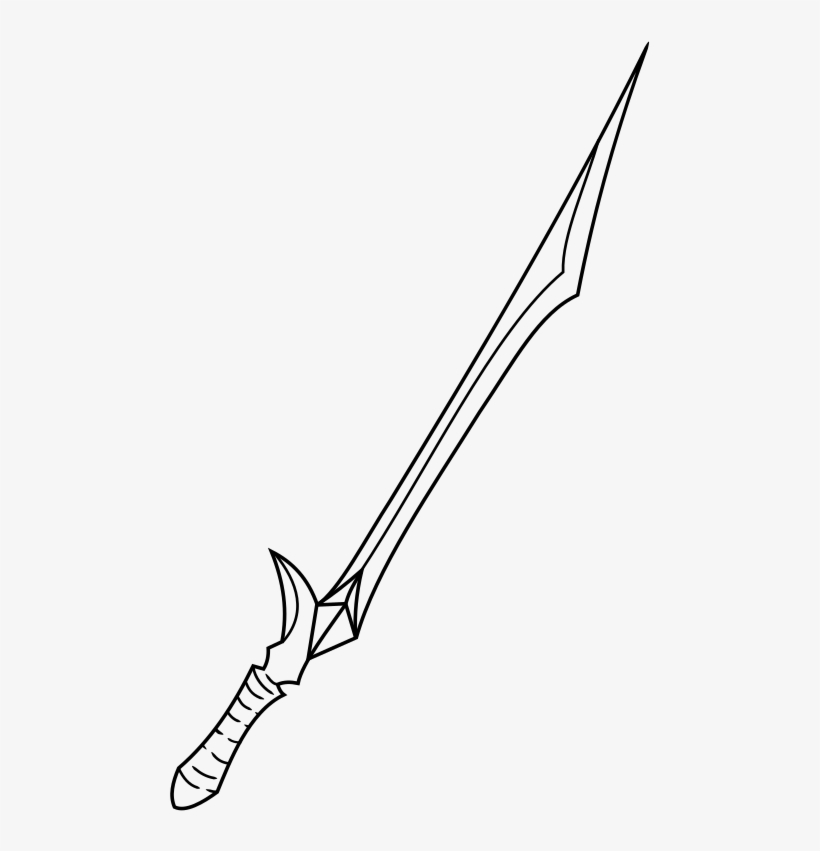 Medium Image - Sword Sketch, transparent png download