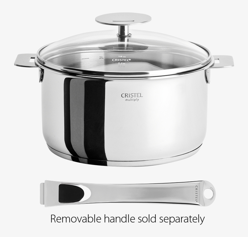 Detachable Handle Casteline Saucepan With Domed Lid Frying Pan PNG