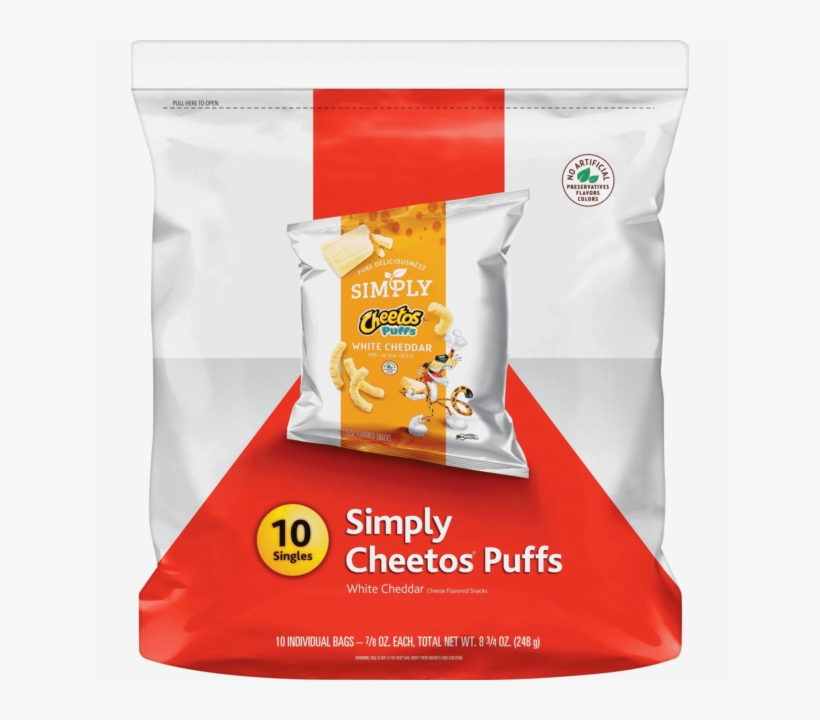 Buy Simply Cheetos Puffs White Cheddar Cheese Flavored - Cheetos Simply Cheese Flavored Snacks, Puffs, White, transparent png download