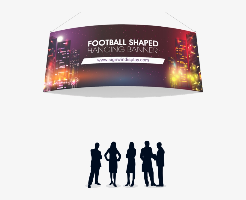 Football Shaped Hanging Banner Fabric Printing For - Silhouette, transparent png download