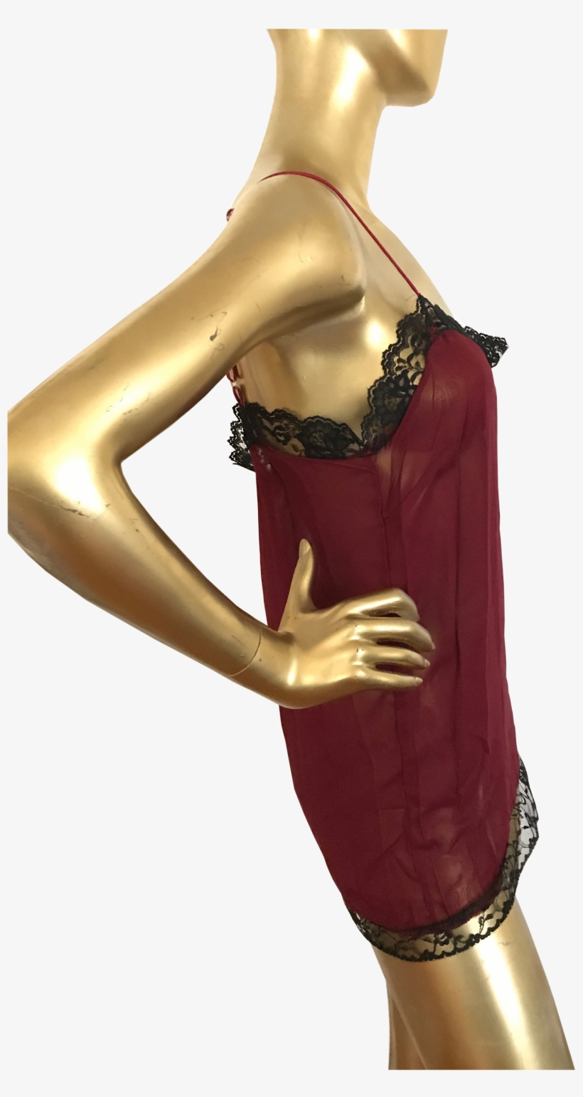 Red Lingerie With Black Lace - Mannequin, transparent png download