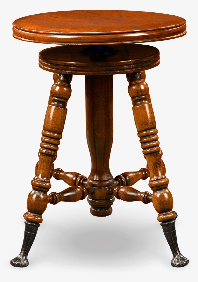 Walnut Piano Stool - End Table, transparent png download