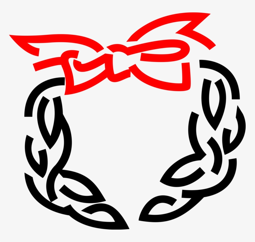 Vector Illustration Of Festive Season Christmas Wreath - Emblem, transparent png download