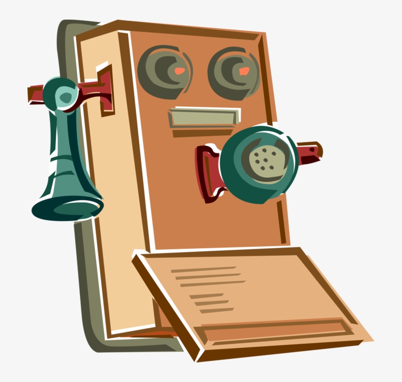 Vector Illustration Of Antique Telecommunications Device - Illustration, transparent png download