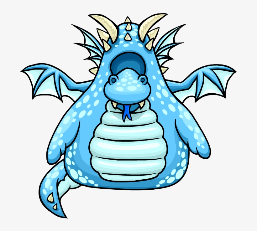 Blue Dragon Costume - Club Penguin Blue Dragon Costume, transparent png download