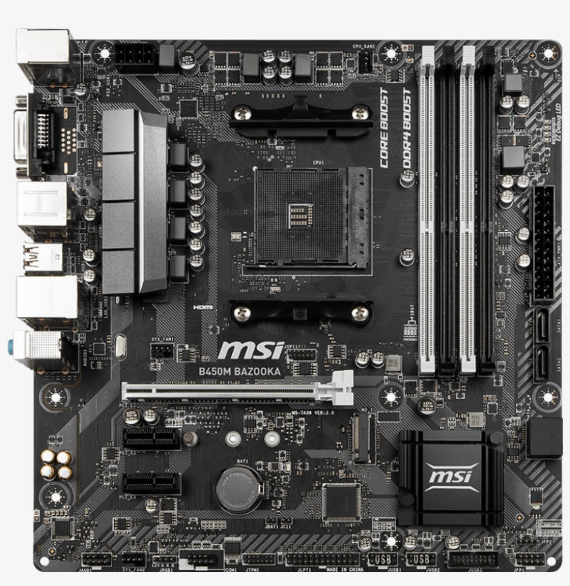 Msi B450m Bazooka B450 Chipset Socket Am4 Microatx - Msi B450 Bazooka, transparent png download