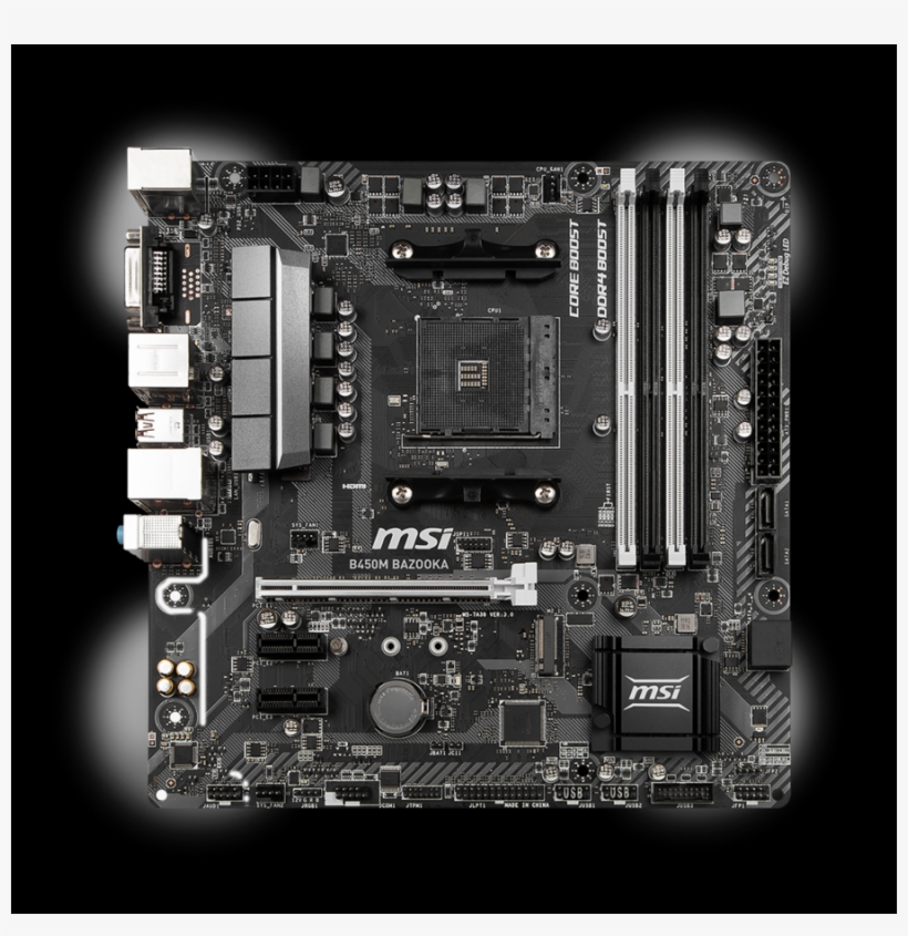 Msi Socket Am4 B450m Bazooka - Msi B450m Bazooka, transparent png download