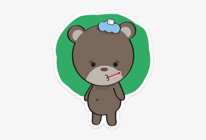 Sick Bear Illustration Png, transparent png download