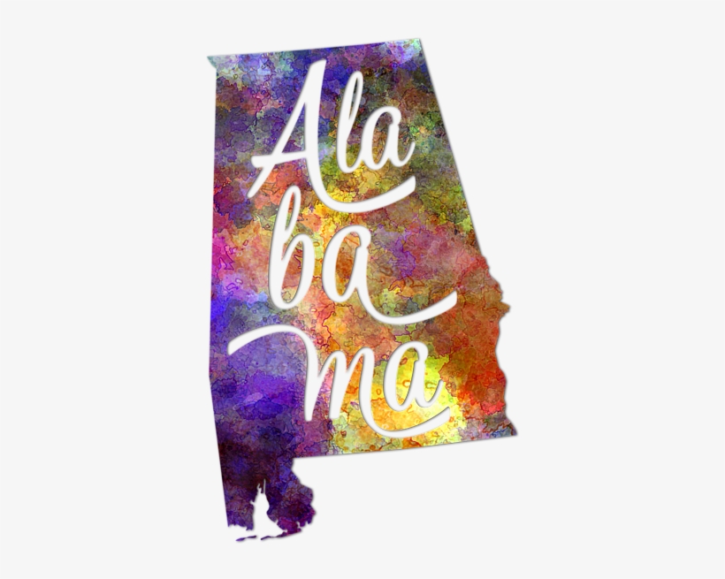 Bleed Area May Not Be Visible - Alabama Us State In Watercolor Text Cut Out, transparent png download