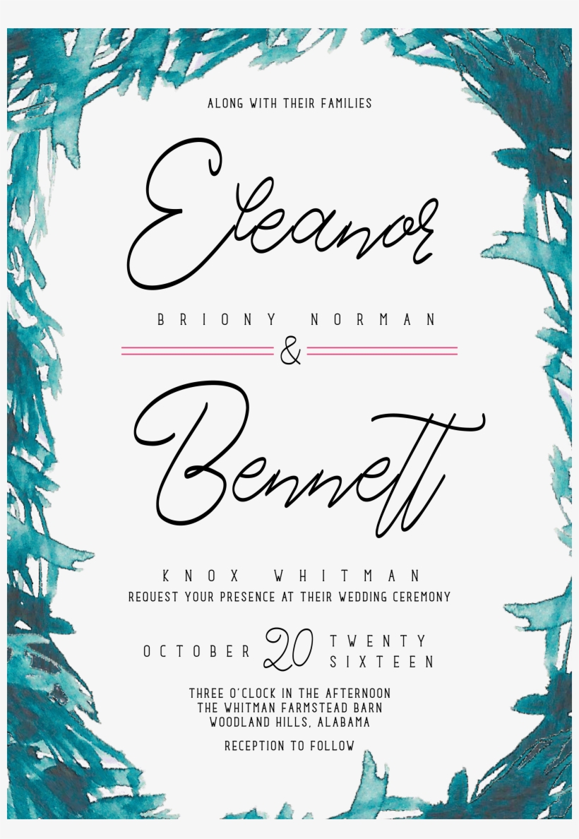 Dreamy Wedding, Watercolor Wedding Invitation, Romantic - Calligraphy, transparent png download