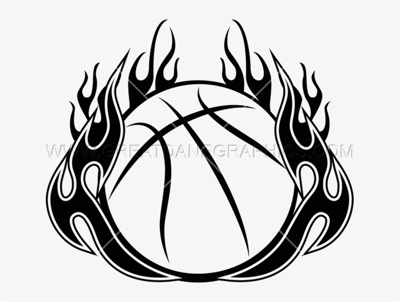 Basketball On Fire Drawing